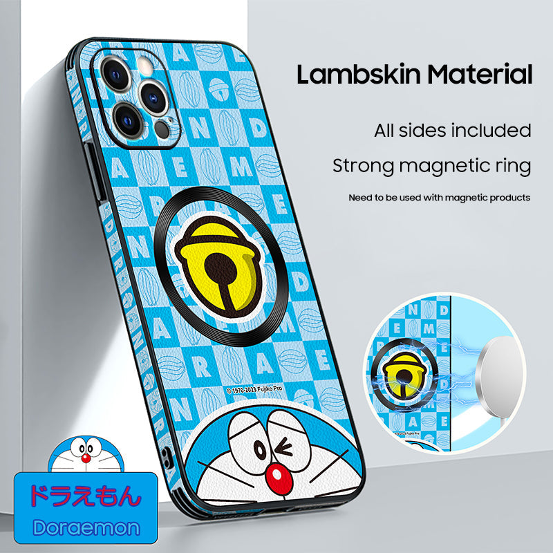 Elevate Your Style with the "Doraemon Cartoon" Leather MagSafe Case for iPhone