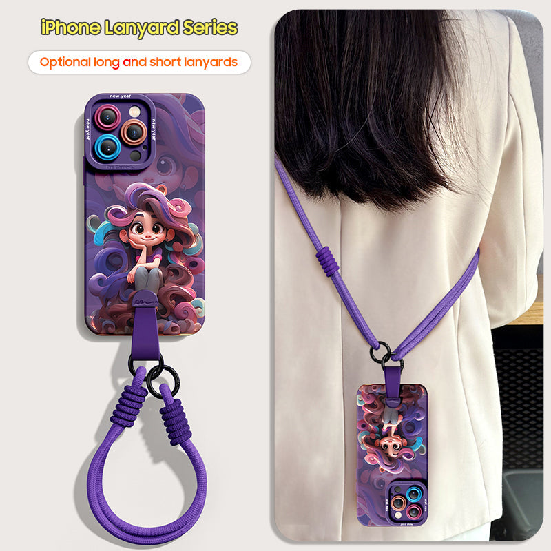 Disney Princess iPhone Case - Premium Silicone with Free Wrist Rope & Cross-Body Strap!