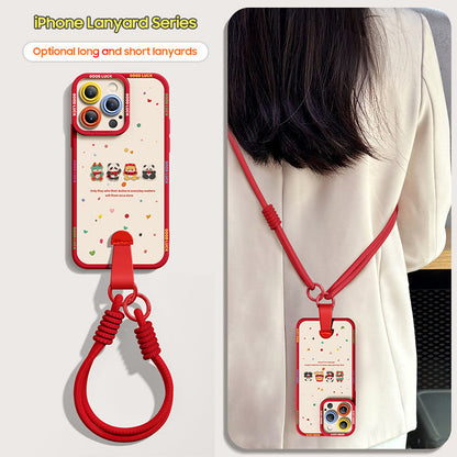 Stylish Cartoon Dragon Silicone Phone Case for iPhone Series | Includes Free Wrist & Cross-Body Strap!