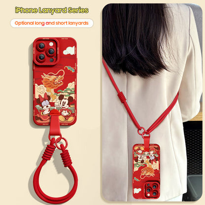 iPhone Collection | Adorable Mickey Mouse Silicone Phone Case with Bonus Wrist & Cross-Body Strap!