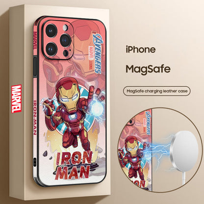 Marvel-Inspired Leather Phone Case for iPhone with MagSafe Compatibility