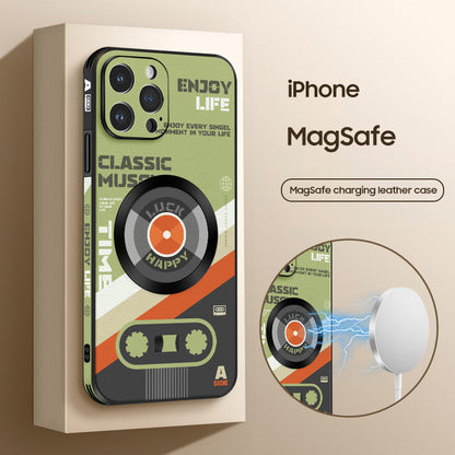 Stylish Retro Leather Case for iPhone with MagSafe Compatibility