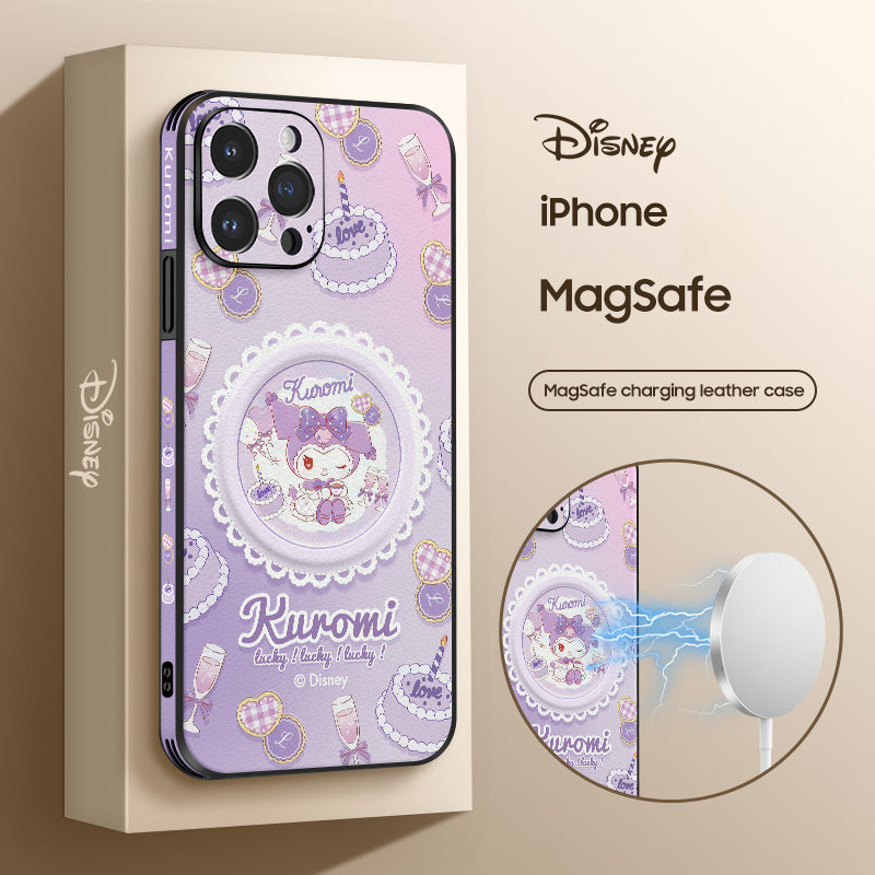 Sanrio Cartoon Leather Phone Case for iPhone with MagSafe Series Compatibility