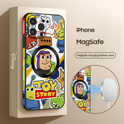 Toy Story-Inspired Leather Phone Case with MagSafe Compatibility for iPhone