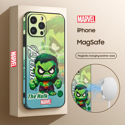 Marvel-Inspired Leather Phone Case for iPhone with MagSafe Compatibility