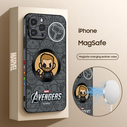 Marvel-Inspired Leather Phone Case for iPhone with MagSafe Compatibility