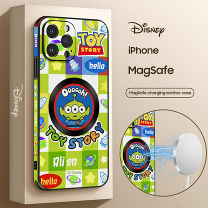 Toy Story Inspired Leather MagSafe Case for iPhone – Perfect Blend of Style and Fun!