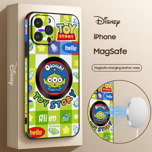 Toy Story Inspired Leather MagSafe Case for iPhone – Perfect Blend of Style and Fun!