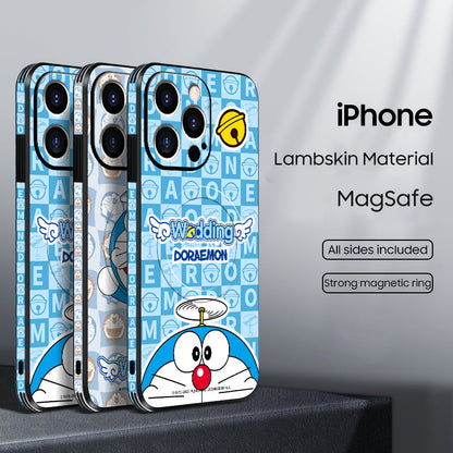 Doraemon-Inspired Leather Phone Case for iPhone MagSafe | Stylish Original Design