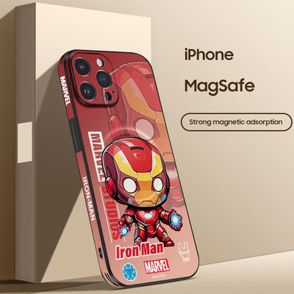 Marvel-Inspired Leather Phone Case for iPhone with MagSafe Compatibility