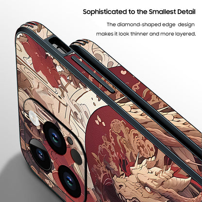 Elevate Your Style with the iPhone MagSafe "Phoenix Dragon" Cartoon Leather Case – Original Design!