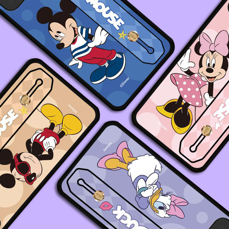 Deluxe Disney Cartoon Ring Wristband Phone Case for iPhone Series | Includes Free Crossbody Lanyard & Screen Protector!