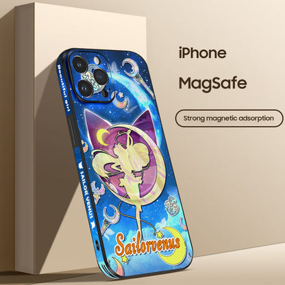 Sailor Moon Inspired Leather Phone Case with MagSafe Compatibility for iPhone