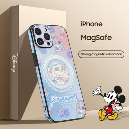 Sanrio Cartoon Leather Phone Case for iPhone with MagSafe Series Compatibility