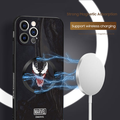 iPhone MagSafe Collection | Authentic "Venom" Cartoon Leather Phone Case - Stylish & Protective!