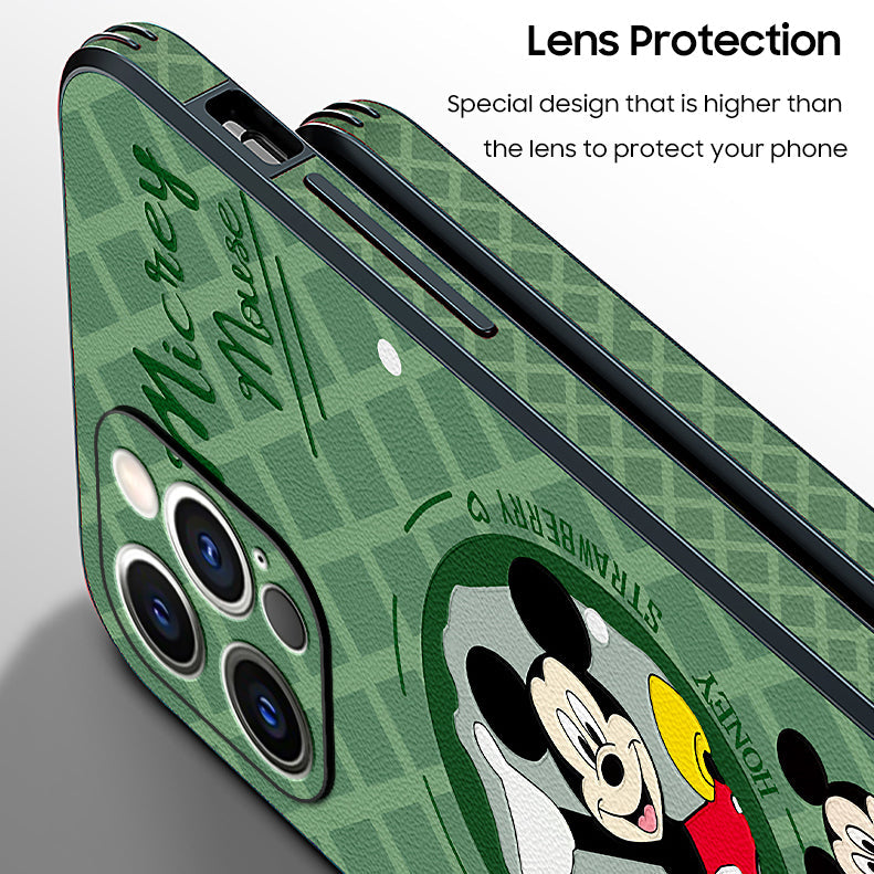 Disney-Inspired Leather iPhone MagSafe Case – Original Cartoon Design