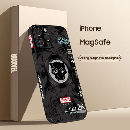 Marvel-Inspired Leather Phone Case for iPhone with MagSafe Compatibility