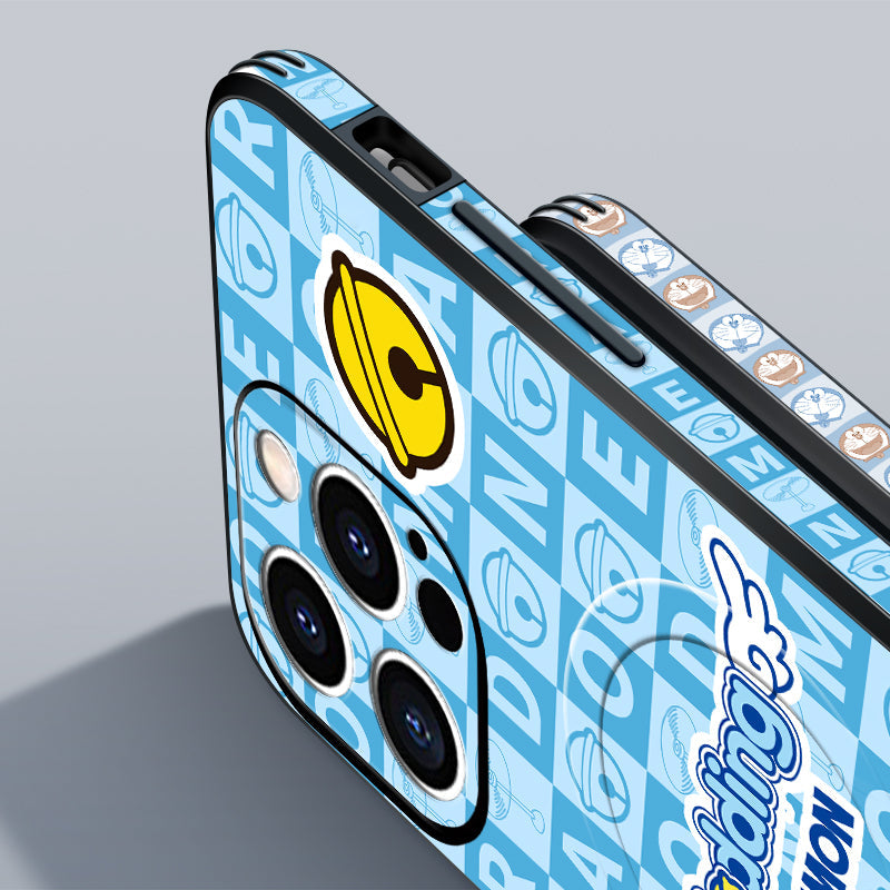 Doraemon-Inspired Leather Phone Case for iPhone MagSafe | Stylish Original Design