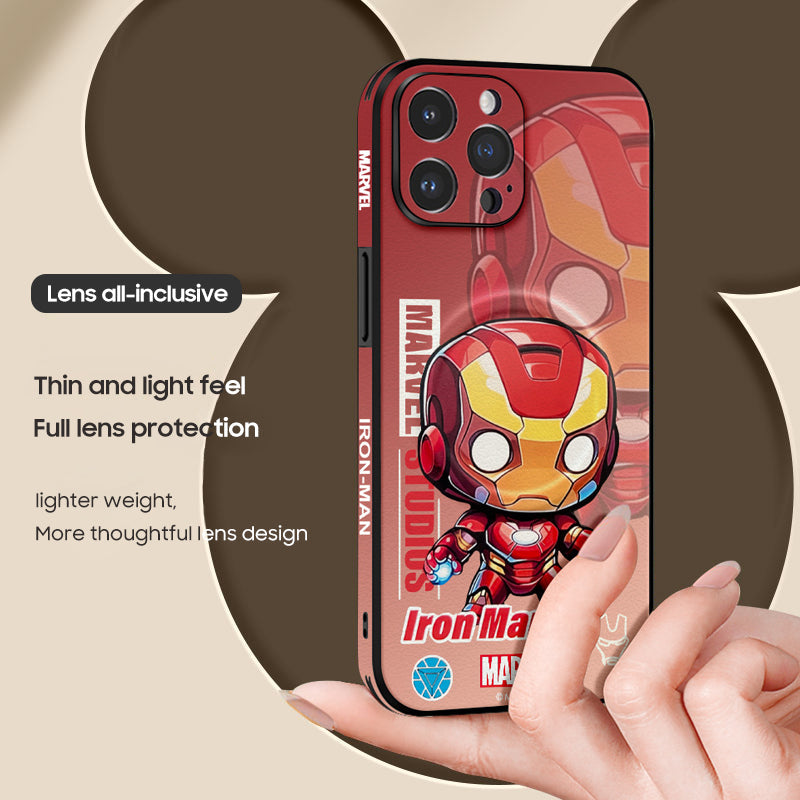 Marvel-Inspired Leather Phone Case for iPhone with MagSafe Compatibility