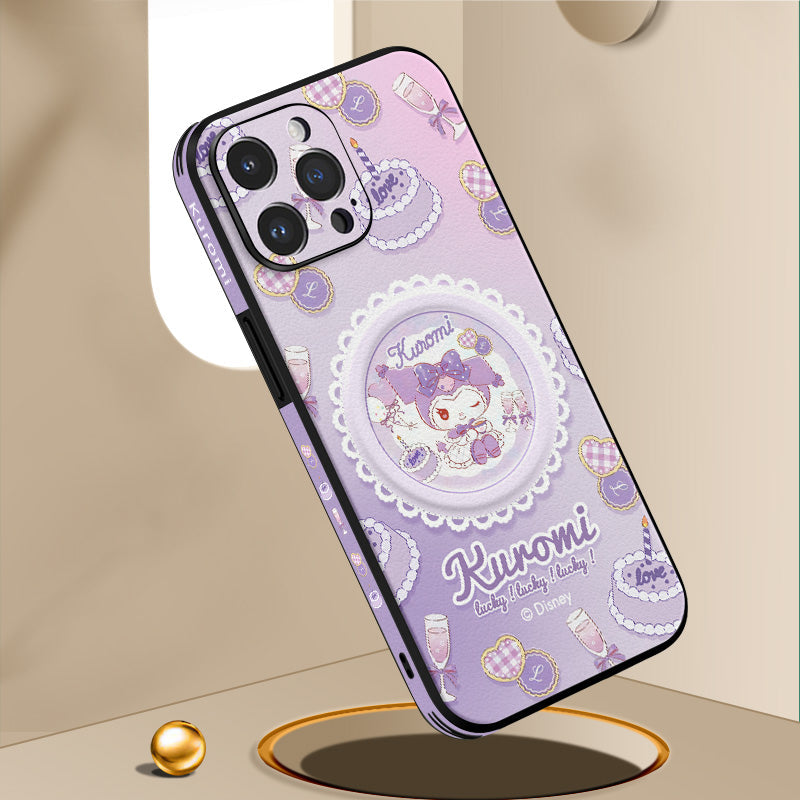 Sanrio Cartoon Leather Phone Case for iPhone with MagSafe Series Compatibility