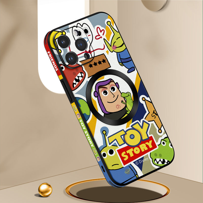 Toy Story-Inspired Leather Phone Case with MagSafe Compatibility for iPhone