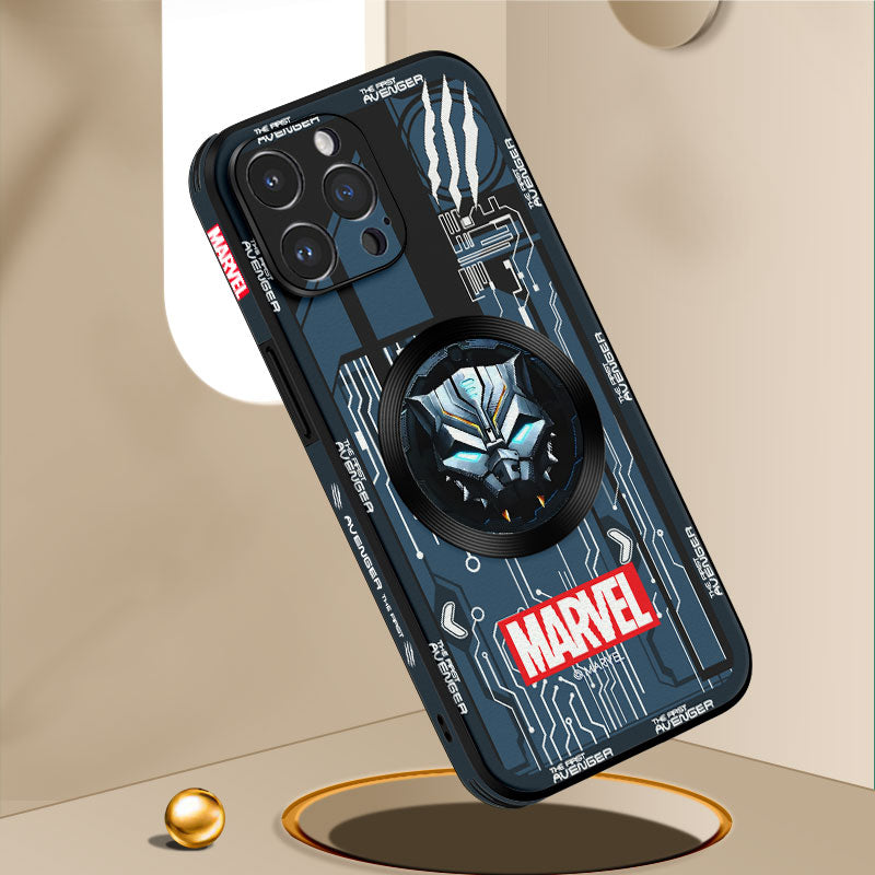 Marvelous Marvel Cartoon Leather Case for iPhone with MagSafe Compatibility