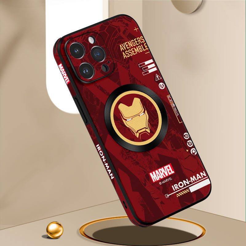 Marvel-Inspired Leather Phone Case for iPhone with MagSafe Compatibility