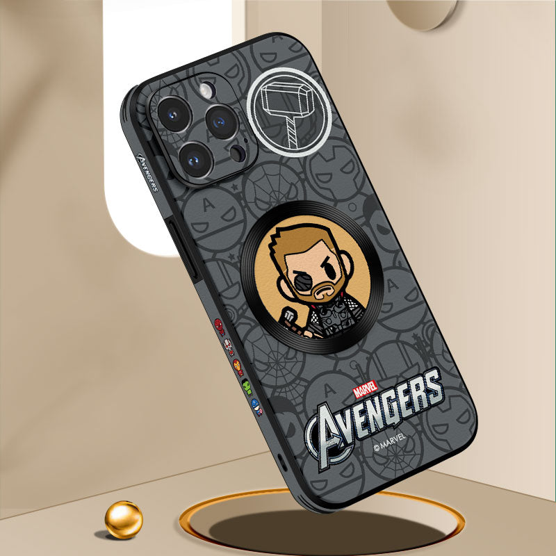 Marvel-Inspired Leather Phone Case for iPhone with MagSafe Compatibility