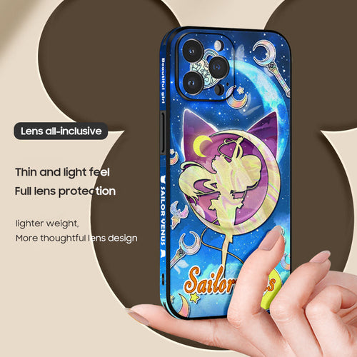 Sailor Moon Inspired Leather Phone Case with MagSafe Compatibility for iPhone