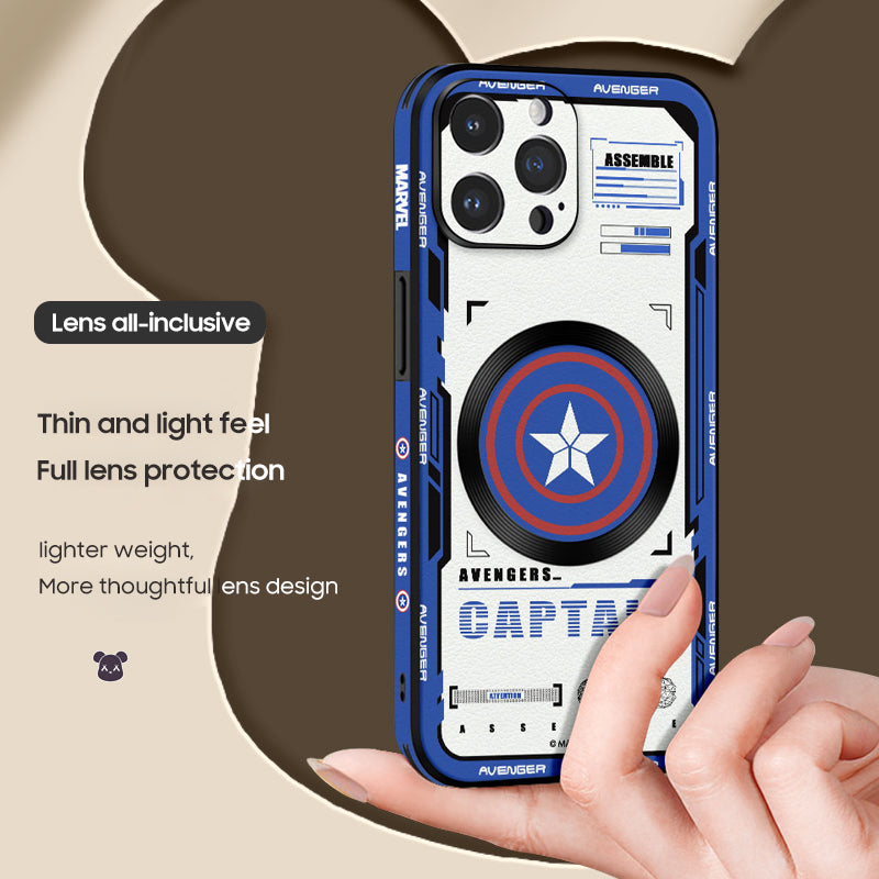 Marvel-Inspired Leather Phone Case for iPhone with MagSafe Compatibility