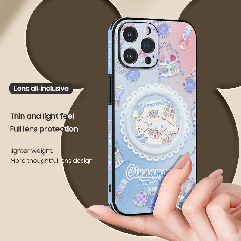 Sanrio Cartoon Leather Phone Case for iPhone with MagSafe Series Compatibility