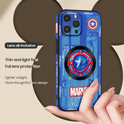 Marvelous Marvel Cartoon Leather Case for iPhone with MagSafe Compatibility