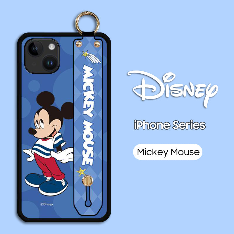 Deluxe Disney Cartoon Ring Wristband Phone Case for iPhone Series | Includes Free Crossbody Lanyard & Screen Protector!