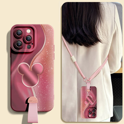 Disney-Inspired Silicone iPhone Case with Complimentary Wrist & Cross-Body Strap!