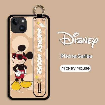 Deluxe Disney Cartoon Ring Wristband Phone Case for iPhone Series | Includes Free Crossbody Lanyard & Screen Protector!