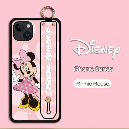 Deluxe Disney Cartoon Ring Wristband Phone Case for iPhone Series | Includes Free Crossbody Lanyard & Screen Protector!