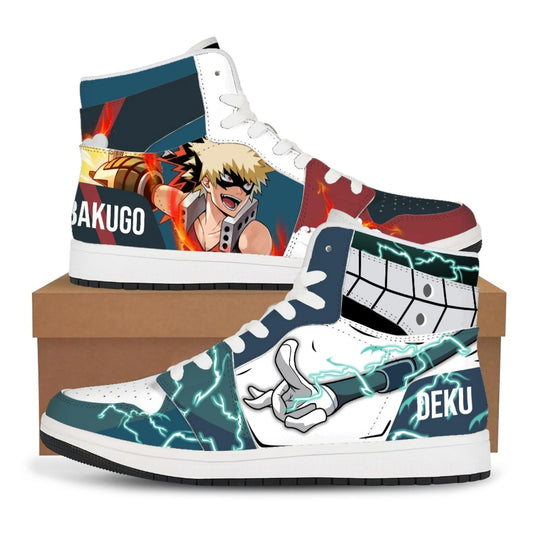 Deku and Bakugo High Top Sneakers - My Hero Academia Edition