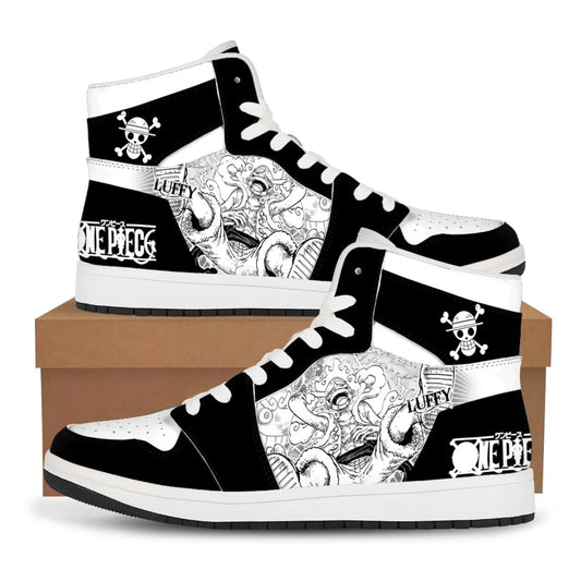 Monochrome Luffy High-Top Sneakers