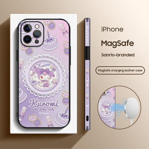 Sanrio Cartoon Leather Phone Case for iPhone with MagSafe Series Compatibility