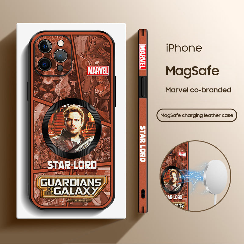 Galactic Adventure: Guardians of the Galaxy Cartoon Leather iPhone MagSafe Case