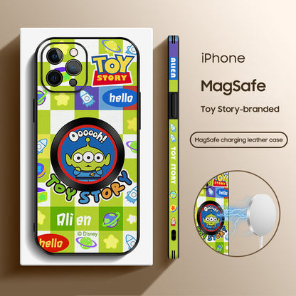 Toy Story Inspired Leather MagSafe Case for iPhone – Perfect Blend of Style and Fun!