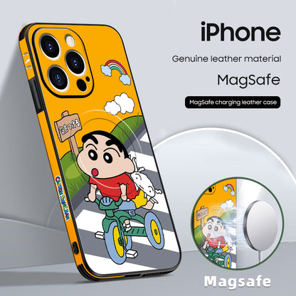 Doraemon-Inspired MagSafe iPhone Case | Premium Leather Design