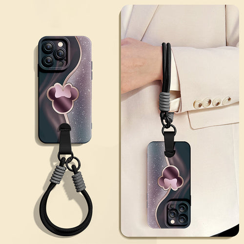 Disney-Inspired Silicone Phone Case for iPhone Series with Free Wrist & Cross-Body Strap!