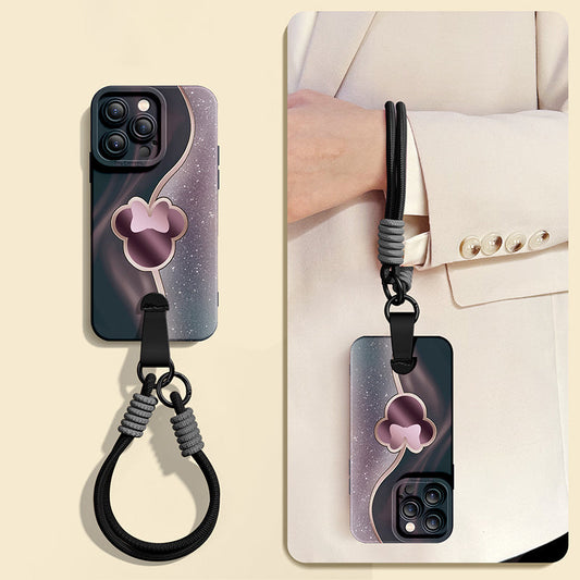 Disney-Inspired Silicone Phone Case for iPhone Series with Free Wrist & Cross-Body Strap!