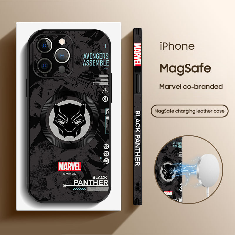 Marvel-Inspired Leather Phone Case for iPhone with MagSafe Compatibility