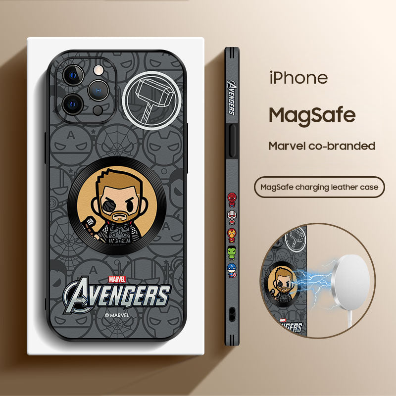 Marvel-Inspired Leather Phone Case for iPhone with MagSafe Compatibility