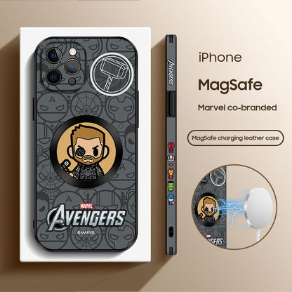 Marvel-Inspired Leather Phone Case for iPhone with MagSafe Compatibility