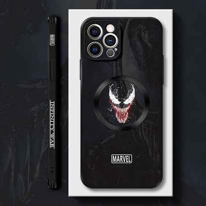 iPhone MagSafe Collection | Authentic "Venom" Cartoon Leather Phone Case - Stylish & Protective!