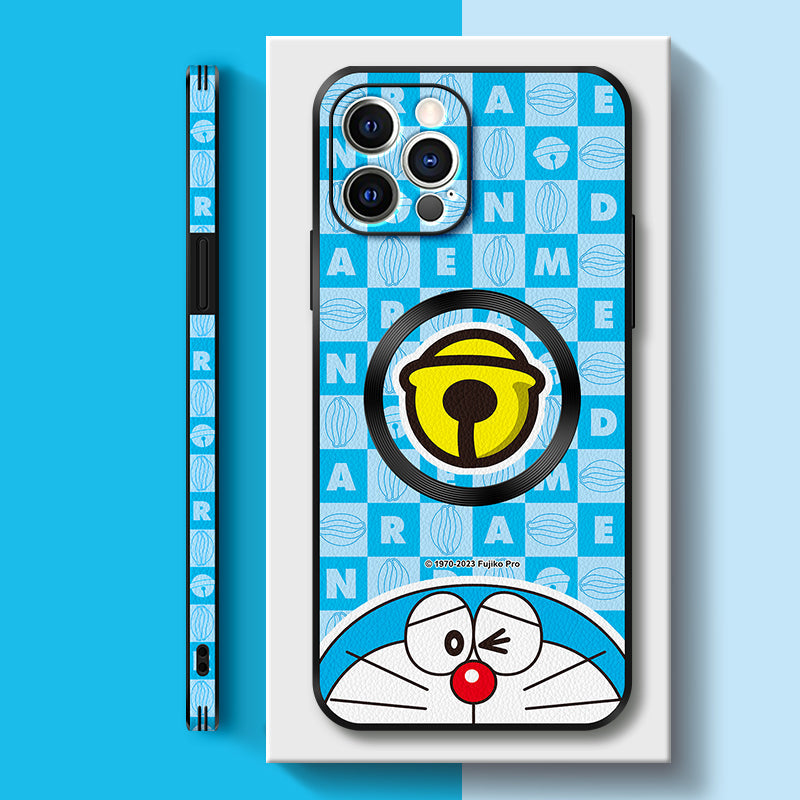 Elevate Your Style with the "Doraemon Cartoon" Leather MagSafe Case for iPhone