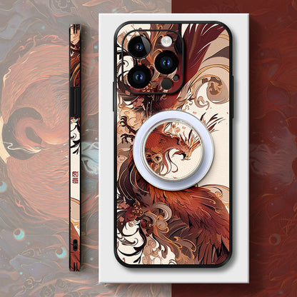 Elevate Your Style with the iPhone MagSafe "Phoenix Dragon" Cartoon Leather Case – Original Design!